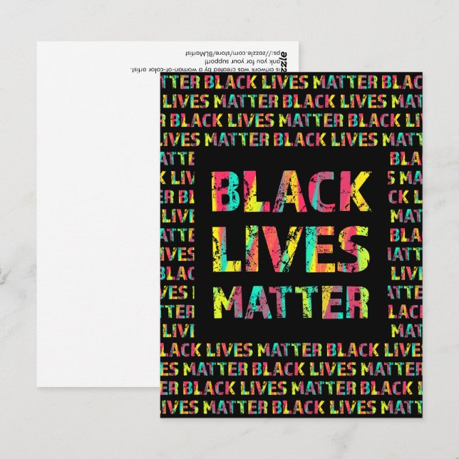 Black Lives Matter Painting 01 Rise Up Together Postcard (Front/Back)