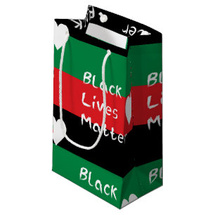Black Lives Matter Pan-African Flag White Heart Small Gift Bag