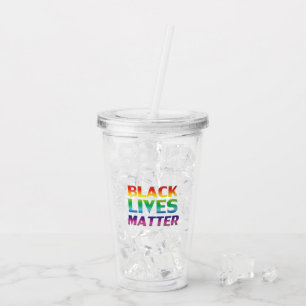 "Black Lives Matter" pride lgbtq lgbt rainbow Acrylic Tumbler