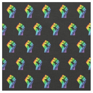 Black Lives Matter Rainbow Fist LGBTQ Fabric