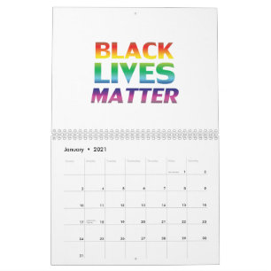 Black Lives Matter rainbow pride modern typography Calendar