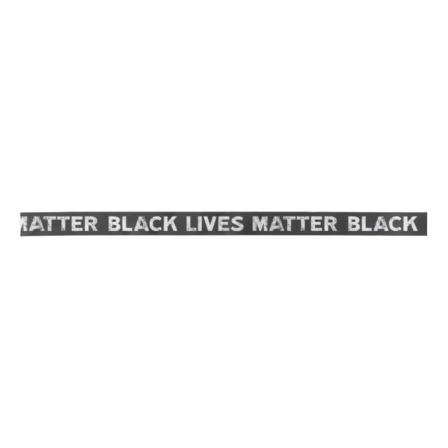 Black Lives Matter repeating text block tape Satin Ribbon (Front)