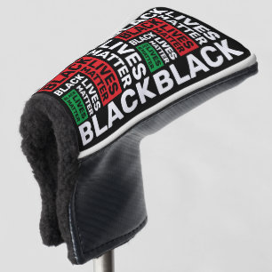 Black Lives Matter Simple Red Green Typography Golf Head Cover