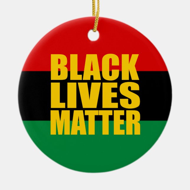 "BLACK LIVES MATTER" single-sided Ceramic Ornament (Front)