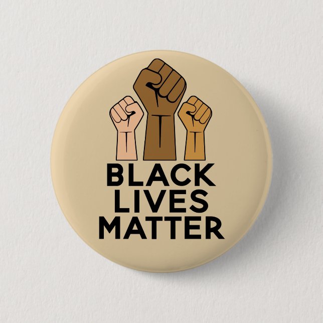 Black Lives Matter - Solidarity Fist Pump 2 Inch Round Button (Front)