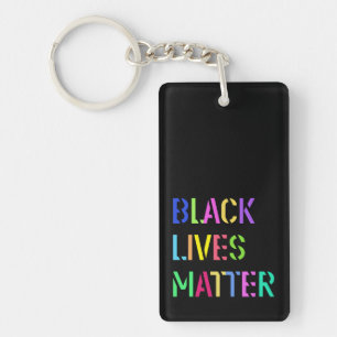 Black Lives Matter Stencil 01 Editable Color Keychain