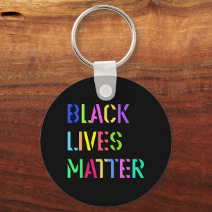 Black Lives Matter Stencil 01 Editable Color Keychain
