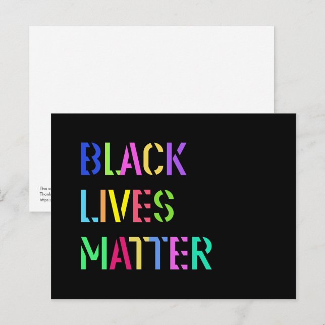 Black Lives Matter Stencil 01 Editable Colour Postcard (Front/Back)