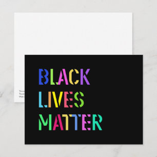 Black Lives Matter Stencil 01 Editable Colour Postcard