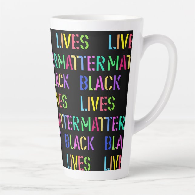 Black Lives Matter Stencil 01 Editable Latte Mug (Right)