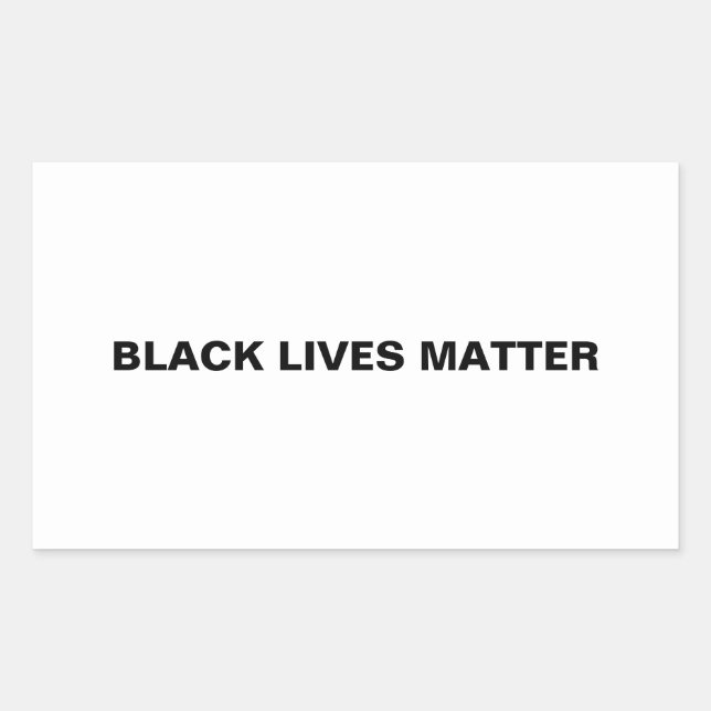 Black Lives Matter white black text minimalist Sticker (Front)