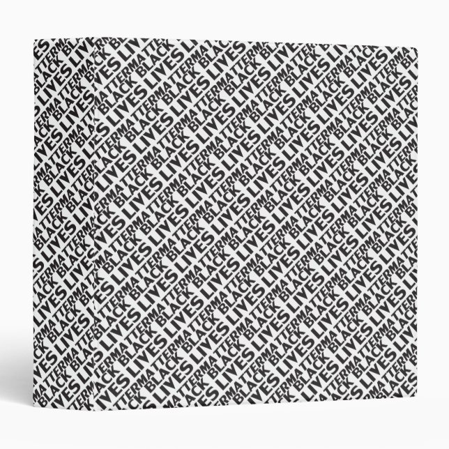 Black Lives Matter white black typography pattern Binder (Front/Spine)