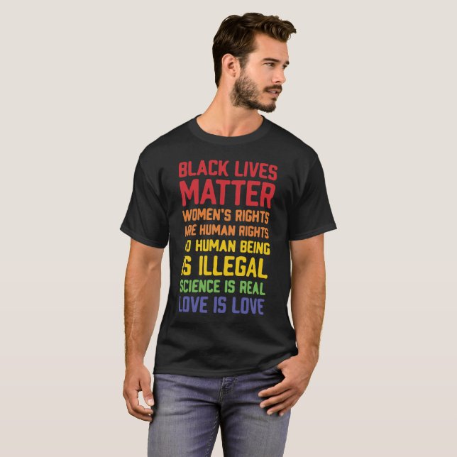 Black lives matter-Women's rights are human right T-Shirt (Front Full)