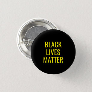 Black Lives Matter Yellow Typography round 1 Inch Round Button