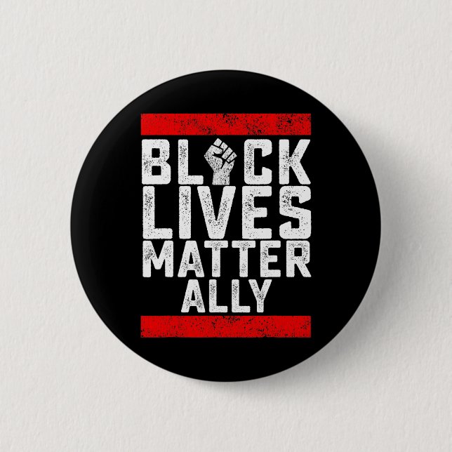 Black Lives Problem Ally  2 Inch Round Button (Front)