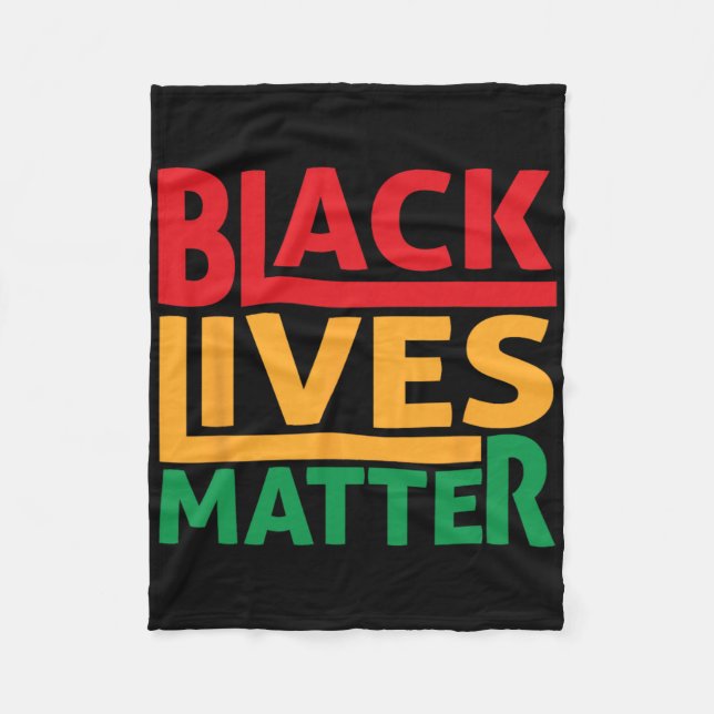 Black Lives Problem Blm Human Rights Black History Fleece Blanket (Front)