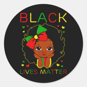 Black Lives Problem Little Melanin Princess Black Classic Round Sticker