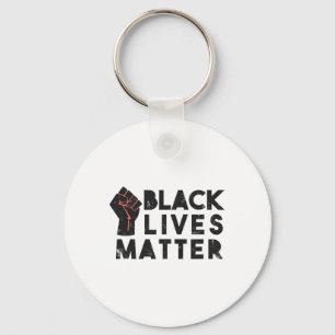 Black Lives Problem Protest Political Power Fist R Keychain