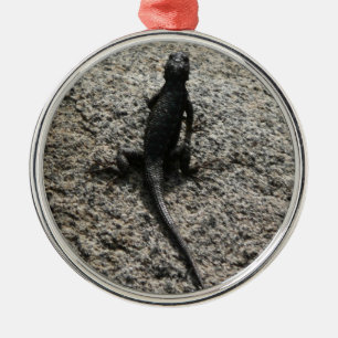 Black Lizard Metal Ornament