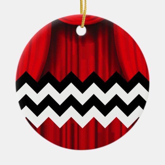 black lodge chevron ceramic ornament (Front)
