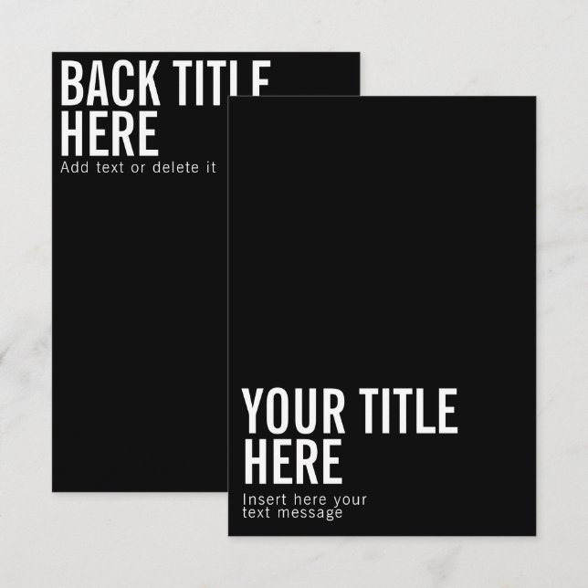 Black logo and text modern sharp invitation card (Front/Back)
