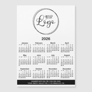 Black Logo Info Bar 2026 Magnetic Calendar