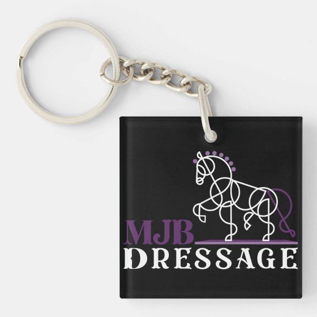 Black logo MJB Dressage  Keychain (Front)
