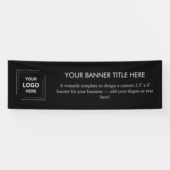 Black Logo | Modern Professional 8' Business  Banner (Horizontal)