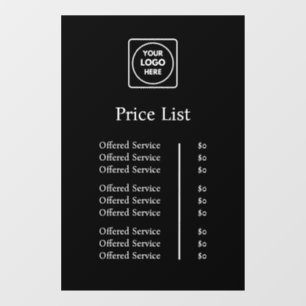 Black Logo Price List   Custom Professional Window Cling