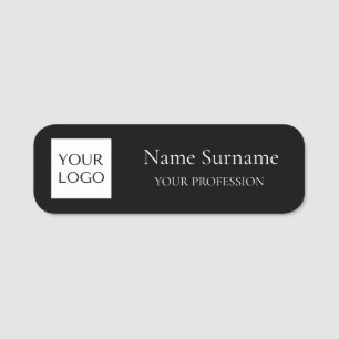 Black Logo Promotional Name Tag