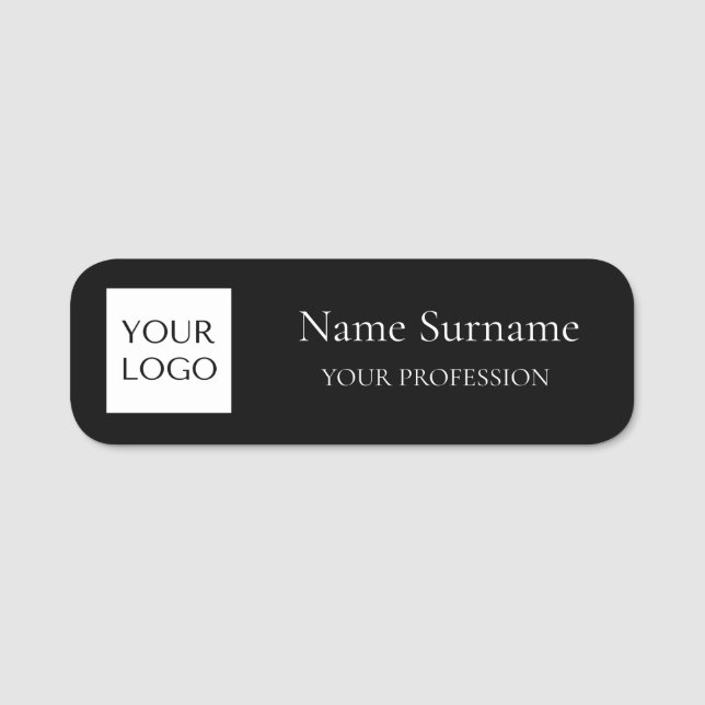 Black Logo Promotional  Name Tag (Front)