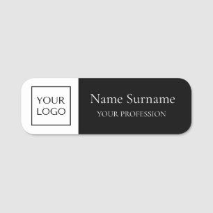 Black Logo Promotional Name Tag