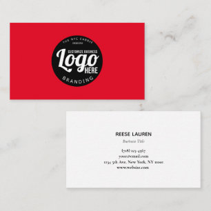 Black Logo Red Professional  Business Card