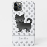 Black Long Coat Chihuahua Cartoon Dog & Name