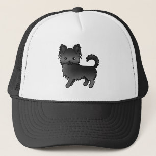 Black Long Coat Chihuahua Cute Cartoon Dog Trucker Hat