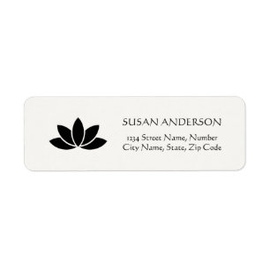 Black Lotus Flower Address Label