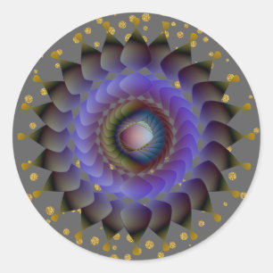 Black Lotus Flower Gold Confetti Classic Round Sticker