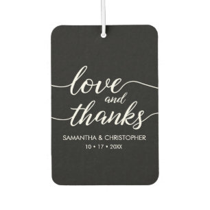 Black Love and Thanks Elegant script wedding Air F Freshener