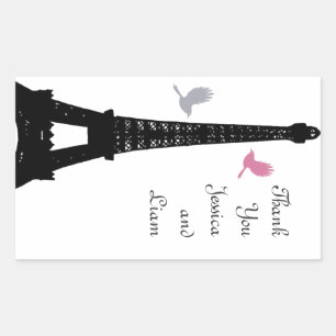 Black Love Birds Thank You Sticker