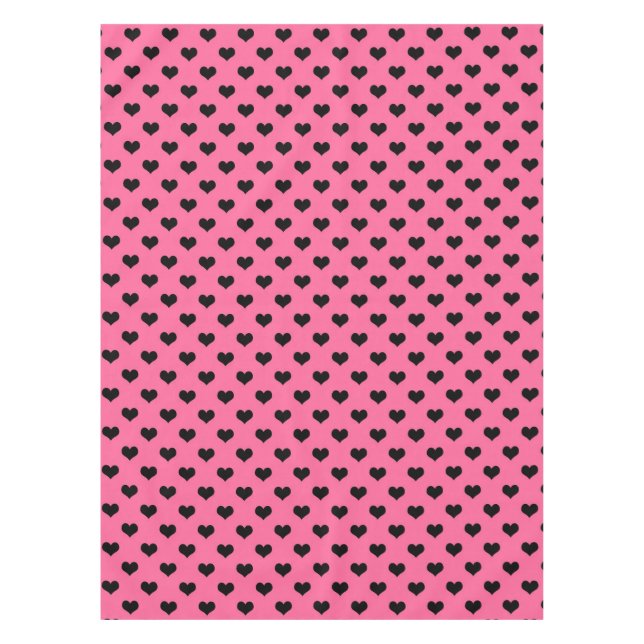 Black Love Heart On Pink Background  Tablecloth (Front)