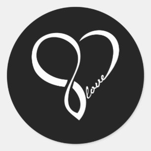 Black Love Heart Wedding Stickers