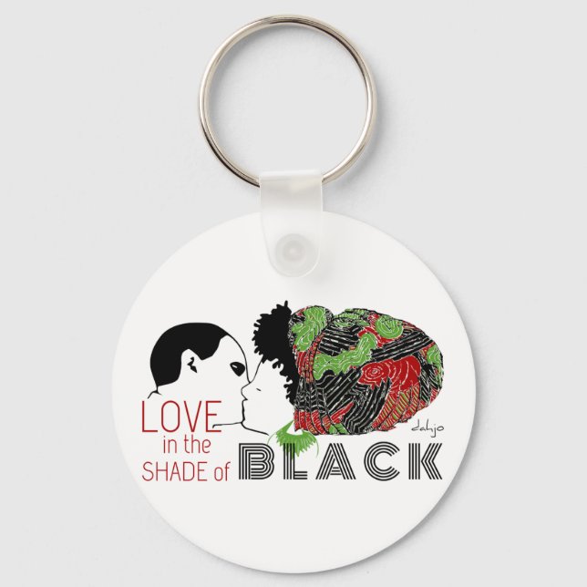 BLACK LOVE in GREEN & RED Keychain (Front)