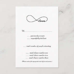 Black Love Infinity Wedding RSVP Cards
