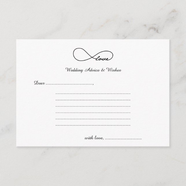 Black Love Infinity Wedding Wishes & Advice Cards (Front)