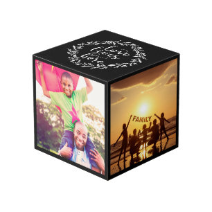 Black Love Lives Here Wreath Photo Cube