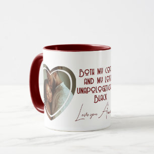 Black Love Quote I Custom Heart Shaped Photo Red Mug