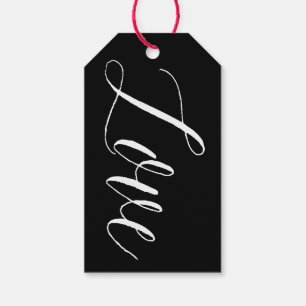 Black Love Script   Modern Calligraphy Gift Tag