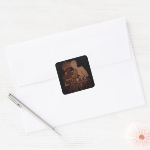 Black Love Square Sticker