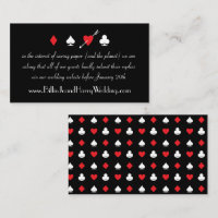 Black Love Struck Casino Wedding Online RSVP Card