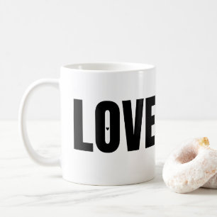 Black LOVE Typography Coffee Mug